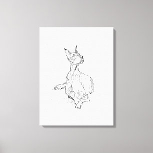 Dobermann Wandkunst – Minimalistische hondenlijnte Canvas Afdruk