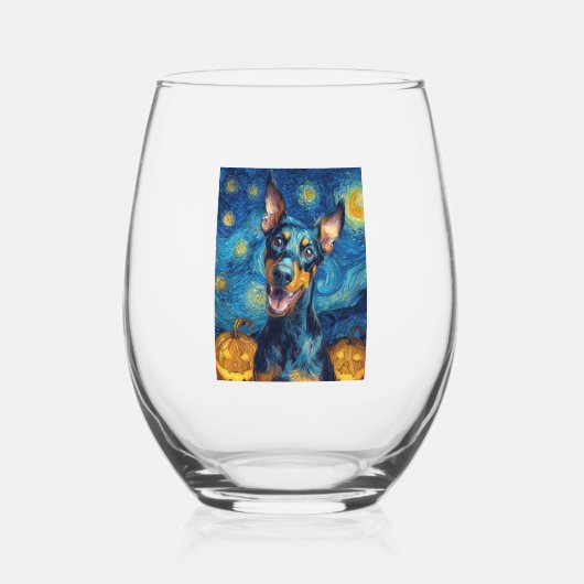 dobermann wijnglas zonder voet (Voorkant)