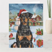 Dobermann Winter Wonderland Kerstvreugde Kaart (Voorkant)