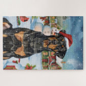Dobermann Winter Wonderland Kerstvreugde Legpuzzel (Horizontaal)