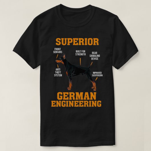 Dobermanns Superieure Duitse techniek T-shirt (Design voorkant)