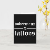 Dobermans en Tattoos Grappig Getatoeëerd Hondenbaa Kaart (Gele Bloem)
