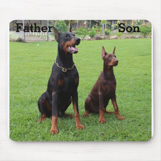 Doberman's Vader- en Zoon-Muismat Muismat (Voorkant)