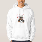 Dobermans with soccer ball for Valentine's Day Hoodie (Voorkant)