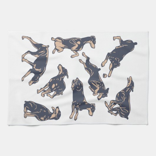 Dobes Doing Dobe Stuff Theedoek (Horizontaal)