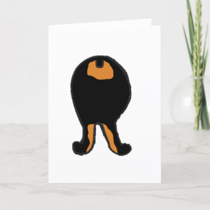 dobie 2-zijdige hond billet cartoon zwart en roest feestdagen kaart
