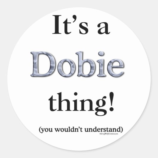 Dobie Thing Ronde Sticker (Voorkant)