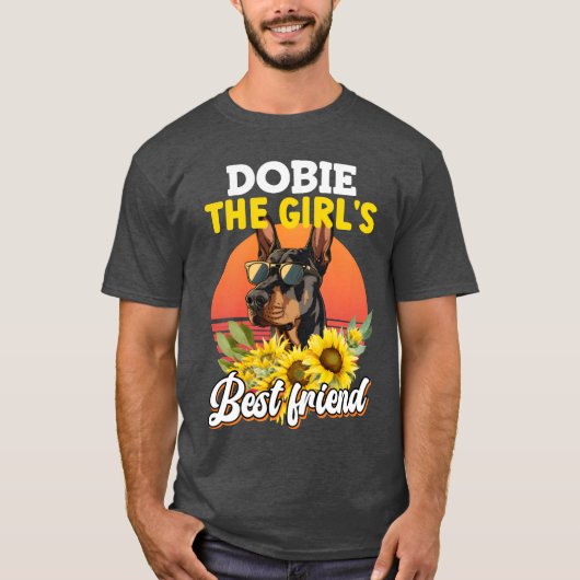 DOBIEHE MEISJES BESTE VRIEND Doberman Eigenaars gr T-shirt (Voorkant)