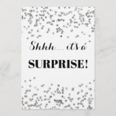 Doble Celebration Confetti Nep Zilver Uitnodiging (Achterkant)