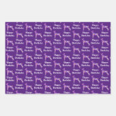 Dobmerman Pinsher Hondensilhouet Paarse Happy Day Inpakpapier Vel (Voorkant)