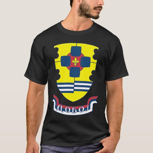 Doboj Grb Republika Srpska RS Srpska Zastava Trobo T-shirt (Voorkant)