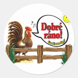 Dobré ráno Goedemorgen in het Tsjechisch! Ronde Sticker
