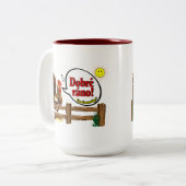 Dobré ráno Goedemorgen in het Tsjechisch! Tweekleurige Koffiemok (Voorkant links)