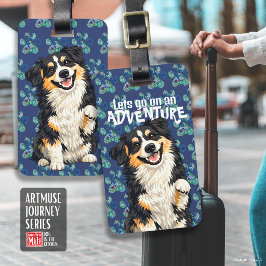 DOBRO Australian Shepherd • ArtMuse Journey Serie Bagagelabel