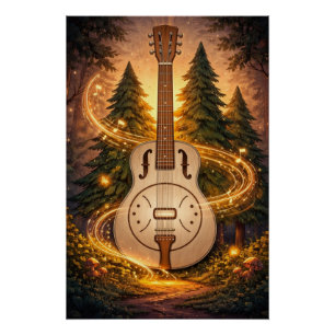 Dobro-bos gloeiende bosdroom perfect poster