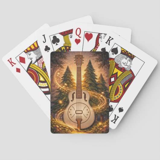 Dobro-bos gloeiende bosdroom pokerkaarten (Achterkant)