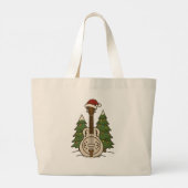 Dobro Christmas – Festive Guitar Holiday Design  Grote Tote Bag (Achterkant)