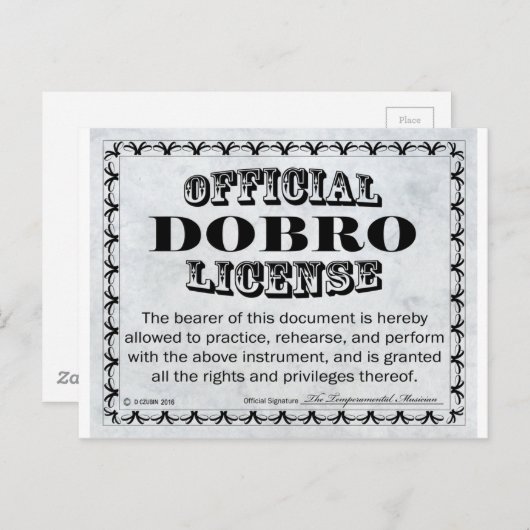 Dobro-licentie Briefkaart (Voorkant / Achterkant)