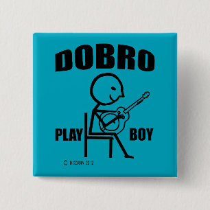 Dobro Play Boy Vierkante Button 5,1 Cm