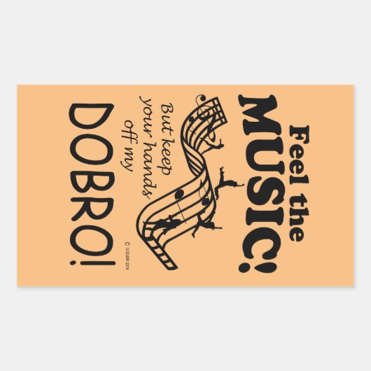 Dobro voelt de muziek rechthoekige Sticker (Voorkant)