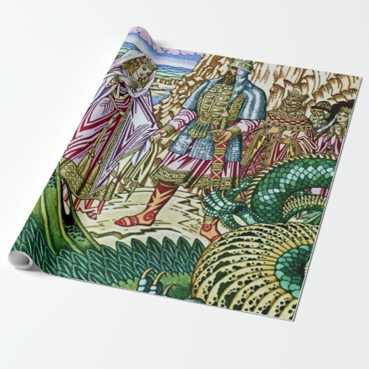 “Dobrynya Nikitich redt Zabava” door Ivan Bilibin Cadeaupapier (Uitgerold)