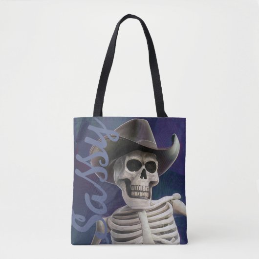 Doc Botten IS Sassy!, Cowboy Skeleton Tote Bag (Voorkant)