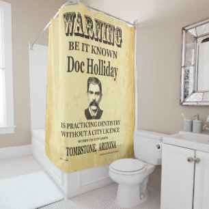 Doc Holliday 💰 Vintage gezocht voor tandheelkunde Douchegordijn