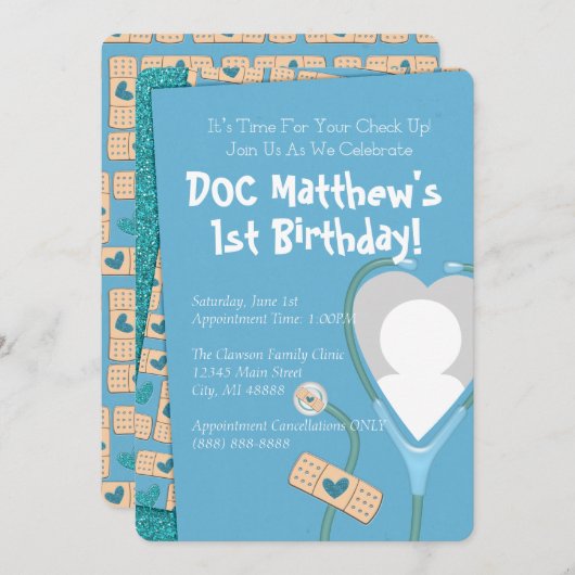 Doc is op uitnodiging van de dag - blauw (Voorkant / Achterkant)