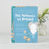 Doc is op uitnodiging van de dag - blauw (Staand voorkant)