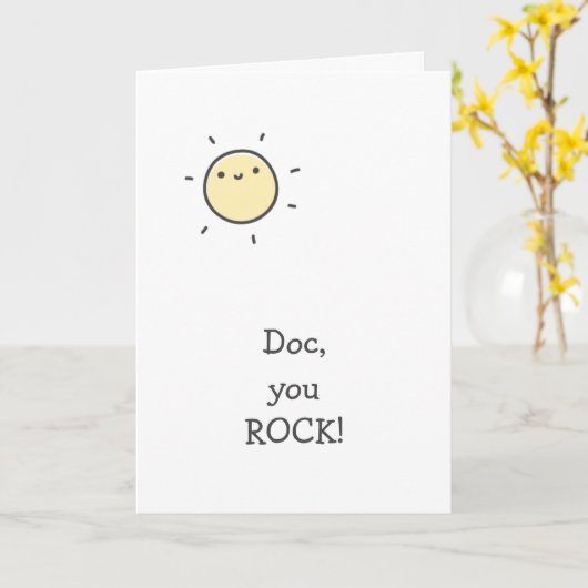 Doc, jij ROCK! Oncoloog dank u Kaart (Gele Bloem)