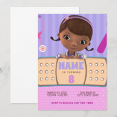 Doc McStuffins Roze Paarse Verjaardag Kaart (Voorkant / Achterkant)