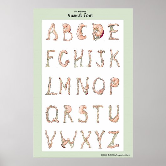 Doc Mitchell's Viseral Font. Poster (Voorkant)