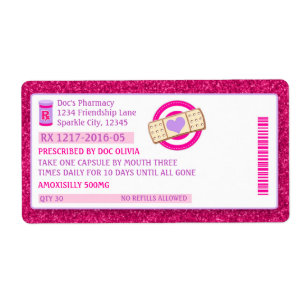 Doc Prescription Fleslabels Sparkle Etiket