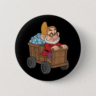 Doc Sneeuwwitje Mijnkarretje Diamant Kunst Ronde Button 5,7 Cm