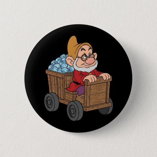 Doc Sneeuwwitje Mijnkarretje Diamant Kunst Ronde Button 5,7 Cm (Voorkant)