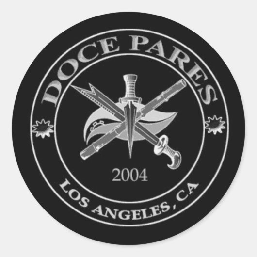 doce pares logo zwart ronde sticker (Voorkant)