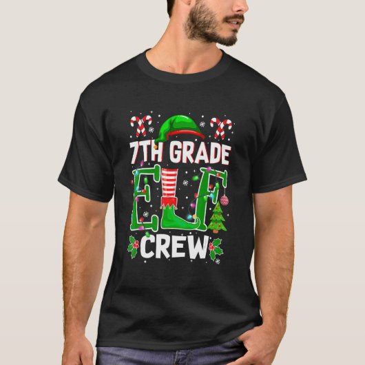 Docent 7e graad Elf Crew Matching Group Christma T-shirt (Voorkant)