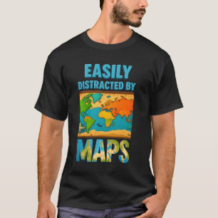 Docent aardrijkskunde laat zich gemakkelijk afleid t-shirt