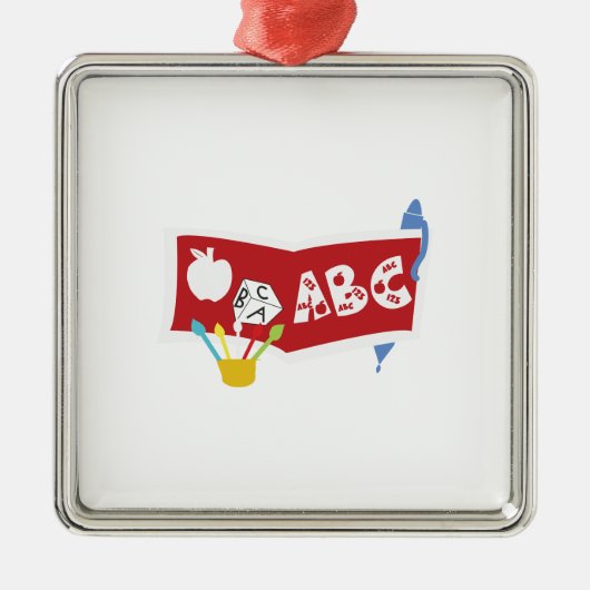 Docent ABC Metalen Ornament (Voorkant)