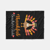 Docent Aide Thanksgiving Herfst Schattige Turkije Fleece Deken (Voorkant (Horizontaal))