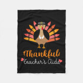 Docent Aide Thanksgiving Herfst Schattige Turkije  Fleece Deken (Voorkant)