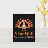 Docent Aide Thanksgiving Herfst Schattige Turkije Kaart (Gele Bloem)