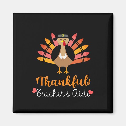 Docent Aide Thanksgiving Herfst Schattige Turkije  Magneet (Voorkant)