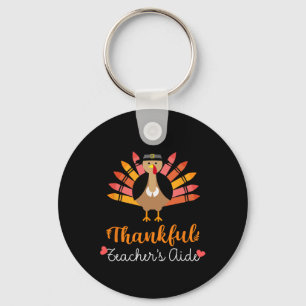 Docent Aide Thanksgiving Herfst Schattige Turkije Sleutelhanger