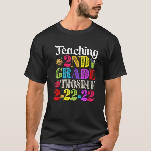 Docent Aka Wiskunde Leerles 2e graad op 2-2 T-shirt (Voorkant)