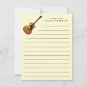 Docent akoestische gitaar muziek bedankkaart (Voorkant)