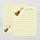 Docent akoestische gitaar muziek bedankkaart (Voorkant / Achterkant)