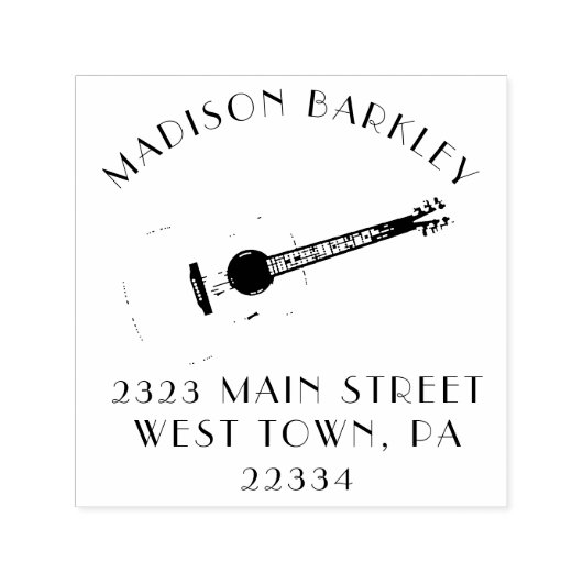 Docent akoestische gitaar muziek  zelfinktende stempel (Design)