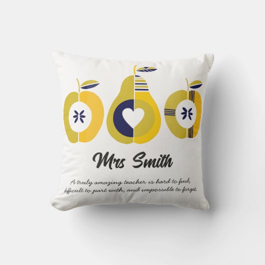 Docent appel citaat kussen (Voorkant)