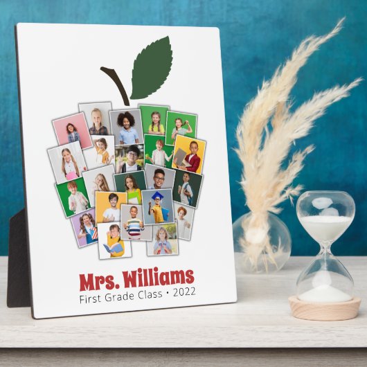 Docent Apple Collage Teacher's Gift 22 Foto's Fotoplaat (Zijkant)